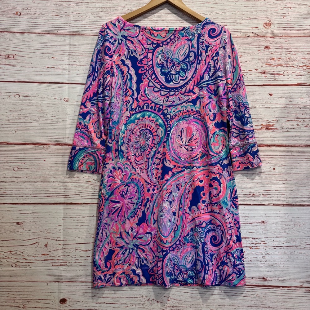Lilly Pulitzer UPF 50+ Sophie Dress in Blue Currant Drop Me A Lime Sz M - Picture 15 of 15